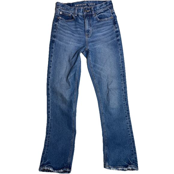 American Eagle Jeans Women's 00/ Short Blue Light Wash High Rise Mom Jeans - Picture 1 of 5
